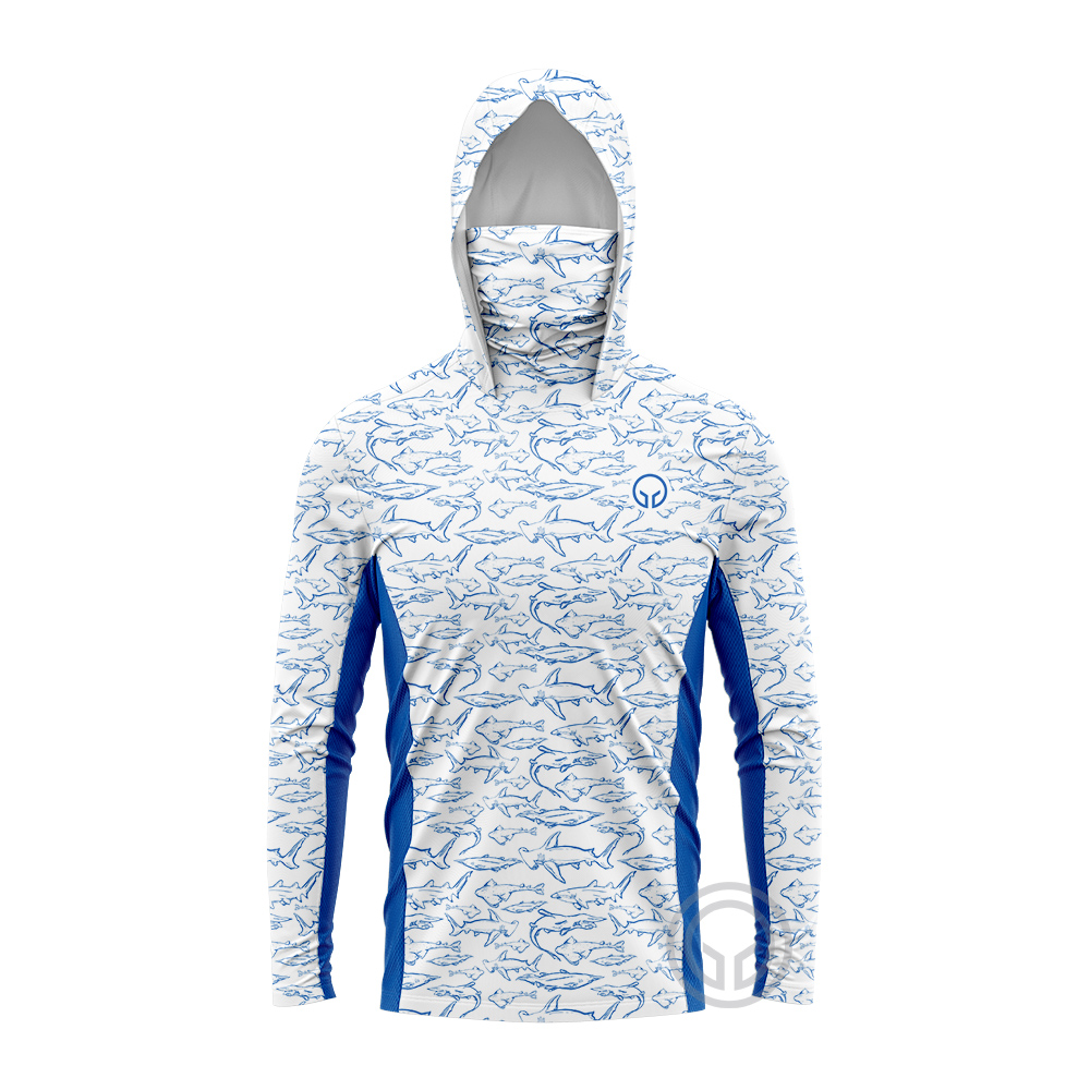 Rash Guard Long Sleeve - เสื้อผ้าตกปลาใหม่สำหรับฤดูร้อน เสื้อเจอร์ซีย์แขนยาวสำหรับผู้ชาย เสื้อยืดกันแดดป้องกันรังสียูวี ระบายอากาศได้ดี พร้อมฮู้ดสำหรับตกปลา