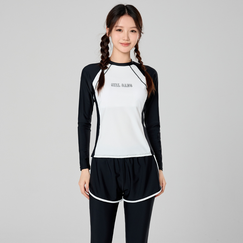 Rash Guard Long Sleeve - ชุดว่ายน้ำเด็กผู้หญิงแบบ Rash Guard แขนยาว 3 ชิ้น