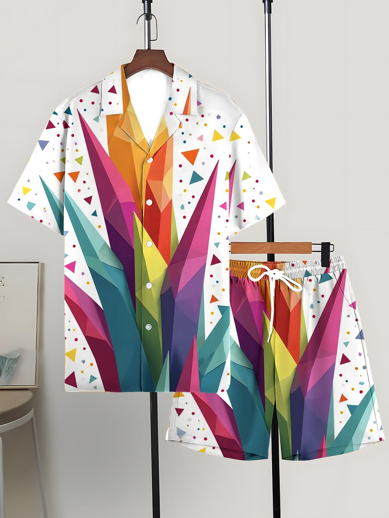 Summer Clothing Y2K - ชุดเสื้อผ้าผู้ชาย คอลเลคชั่นฤดูใบไม้ผลิ/ฤดูร้อน ปี 2026 ชุดสองชิ้นลายกราฟิกพิมพ์ 3