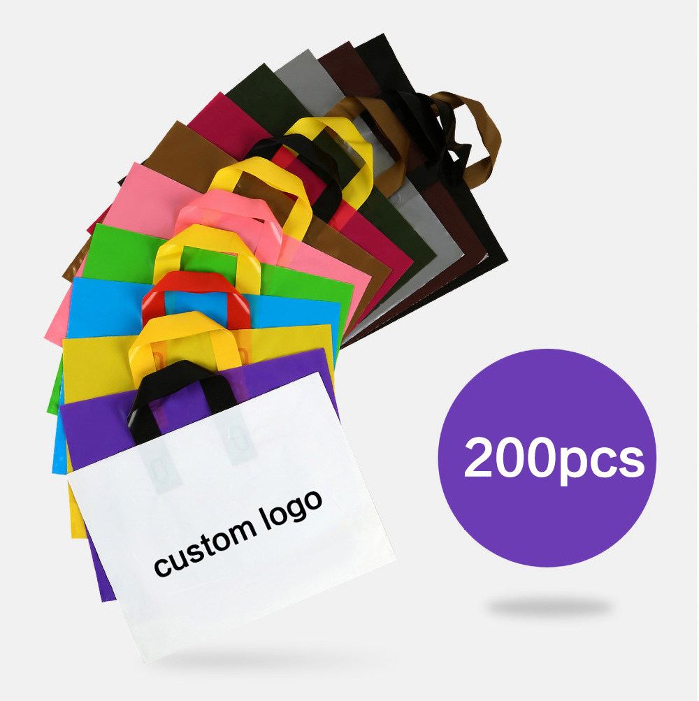 Summer Clothing Logo - ถุงช้อปปิ้งพลาสติกพิมพ์โลโก้ตามสั่ง 200 ชิ้น ถุงของขวัญ ถุงสำหรับร้านเสื้อผ้า พิมพ์โลโก้สองด้าน