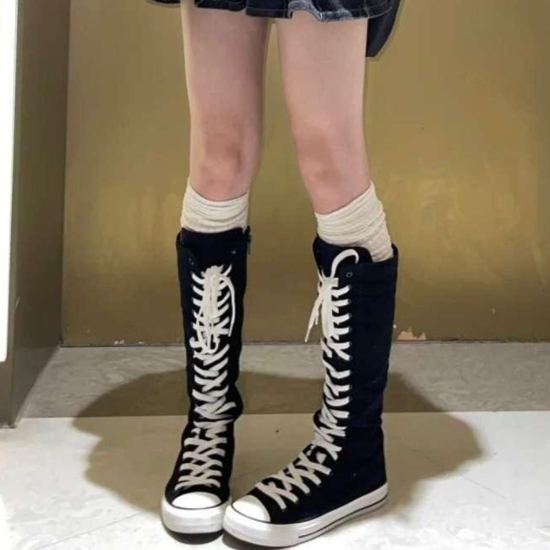 รองเท้าผ้าใบหุ้มข้อสูงรุ่นใหม่ - Summer Clothing Korea บทวิจารณ์และราคา