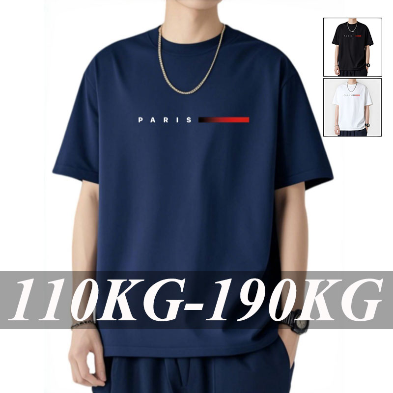 110-180กก.ชายเสื้อยืดหลวมFitผ้ - Yours Summer Clothing บทวิจารณ์และราคา