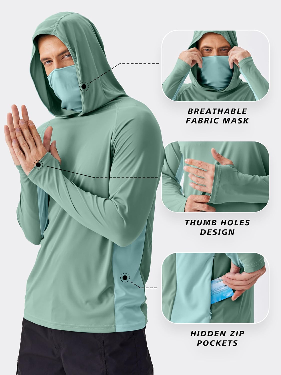 เสื้อฮู้ดกันแดดสำหรับผู้ชาย PI - Rash Guard Long Sleeve บทวิจารณ์และราคา