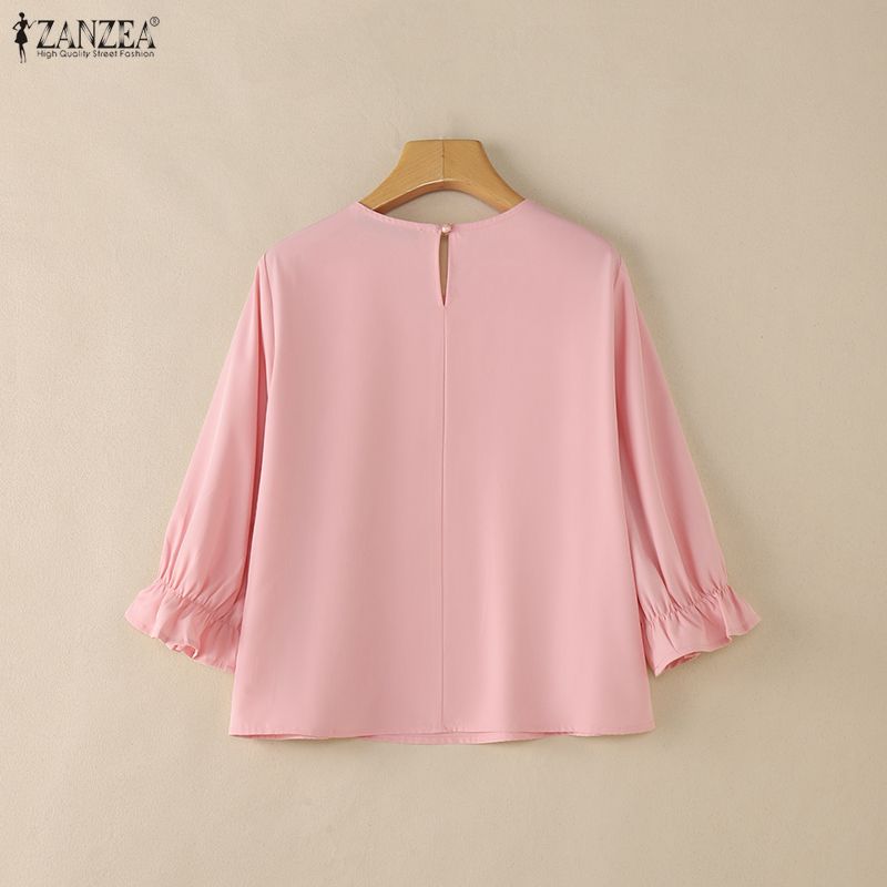 ZANZEA เสื้อเบลาส์แขนพอง 3/4 ส - Summer De Clothing บทวิจารณ์และราคา