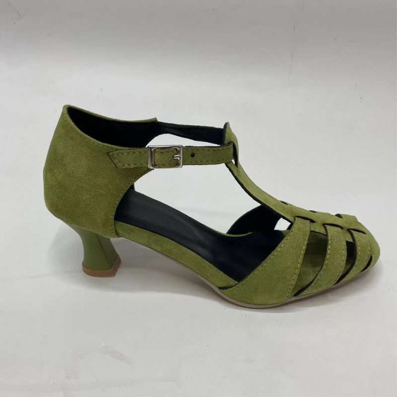 รองเท้าส้นเตี้ยแบบ T-Strap สีเ - Summer Clothing Ladies บทวิจารณ์และราคา