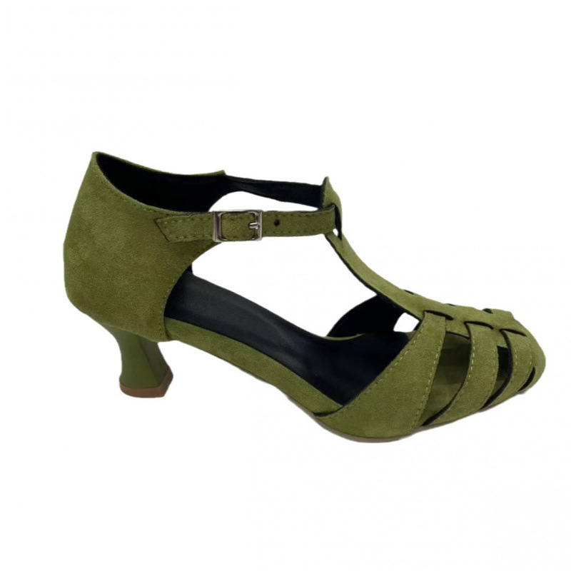 รองเท้าส้นเตี้ยแบบ T-Strap สีเ - Summer Clothing Ladies บทวิจารณ์และราคา