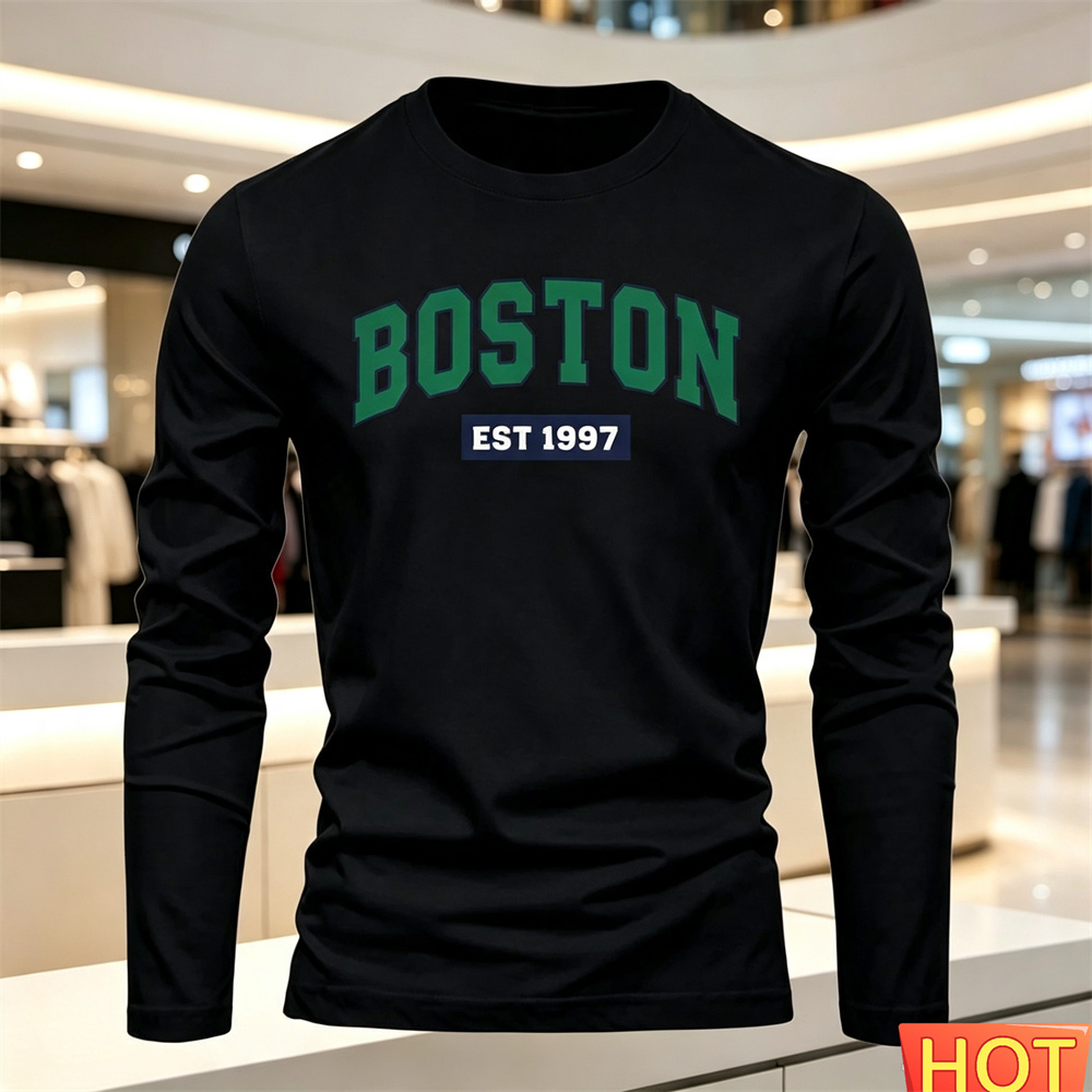 เสื้อยืดแขนยาวผู้ชายลายตัวอักษ - Summer Clothing Y2K บทวิจารณ์และราคา