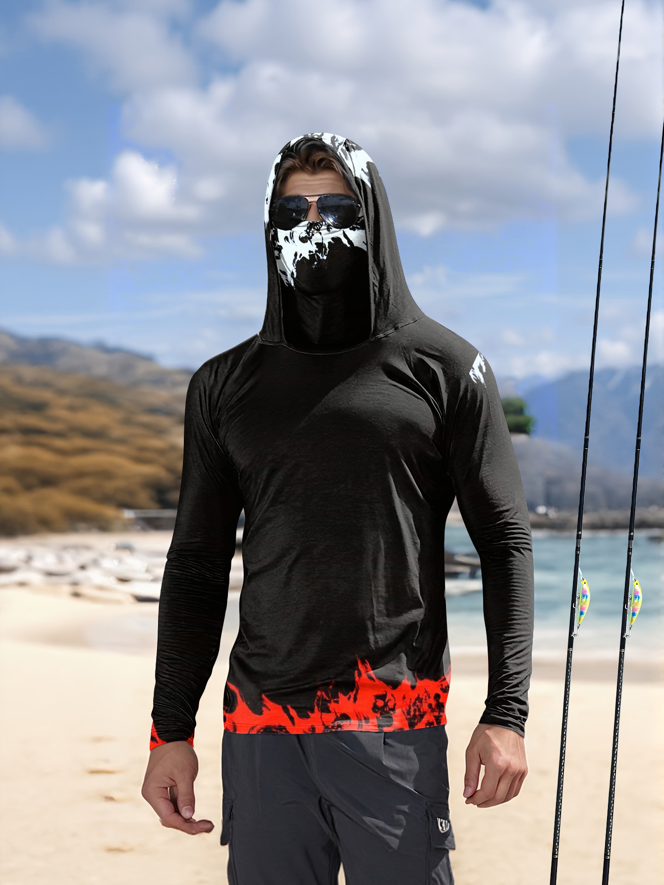 เสื้อตกปลาผู้ชายแบบมีฮู้ด แขนย - Rash Guard Long Sleeve บทวิจารณ์และราคา