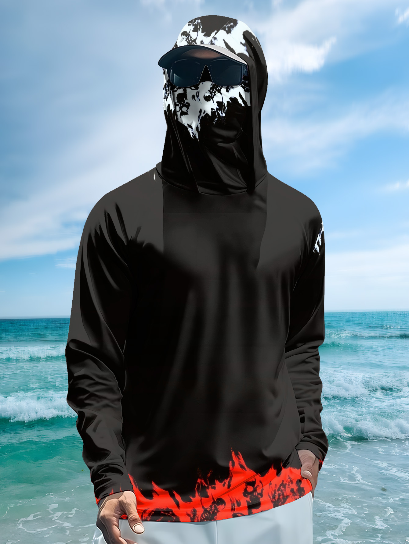 เสื้อตกปลาผู้ชายแบบมีฮู้ด แขนย - Rash Guard Long Sleeve บทวิจารณ์และราคา