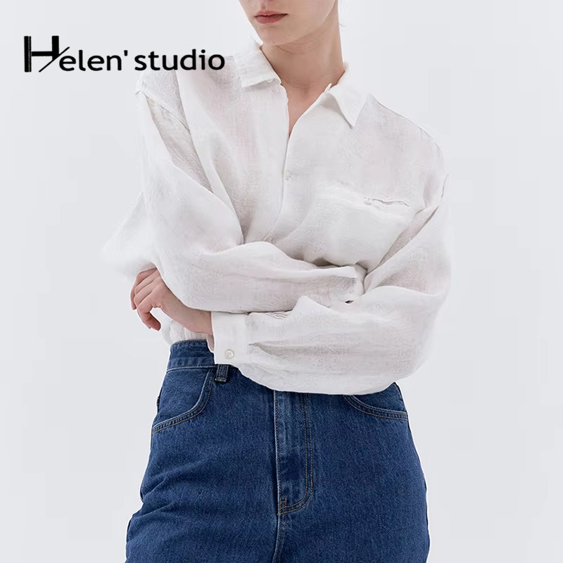 เสื้อเชิ้ตผู้หญิงผ้าลินิน 100% - Summer Clothing Pinterest บทวิจารณ์และราคา