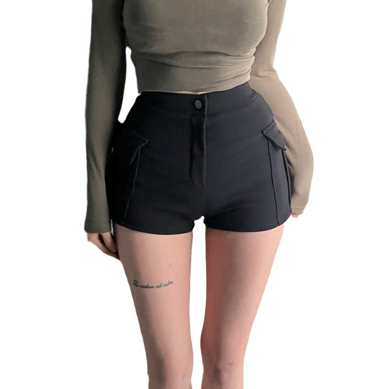 กางเกงยีนส์ขาสั้นเอวสูงทรงเข้า - Summer Clothing Y2K บทวิจารณ์และราคา