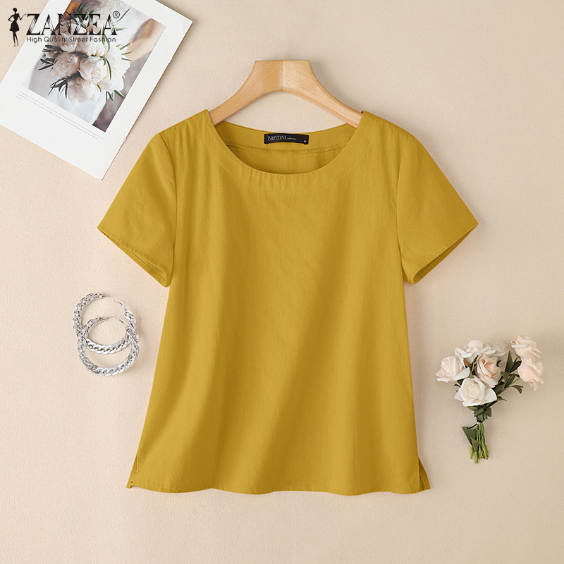 ZANZEA เสื้อผ้าฝ้ายลำลองสำหรับ - Summer De Clothing บทวิจารณ์และราคา