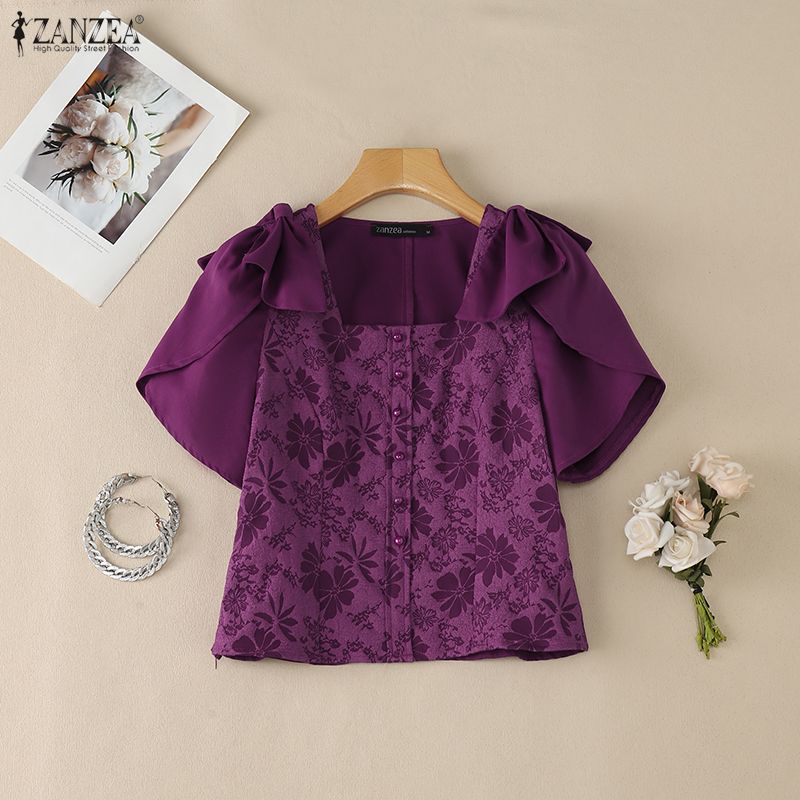 ZANZEA เสื้อเบลาส์ลายดอกไม้หรู - Summer De Clothing บทวิจารณ์และราคา