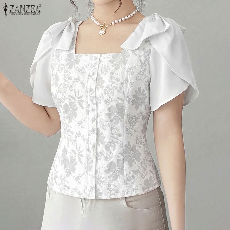 ZANZEA เสื้อเบลาส์ลายดอกไม้หรู - Summer De Clothing บทวิจารณ์และราคา