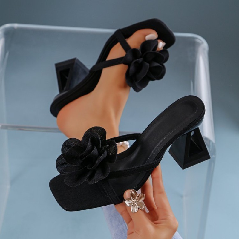 รองเท้าแตะผู้หญิงประดับดอกไม้  - Summer Clothing Ladies บทวิจารณ์และราคา